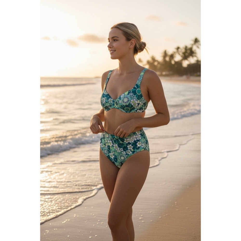 Floral Green Bikini‎ with padding